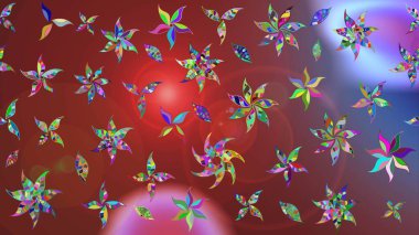 Raster illüstrasyonu. Suluboya çiçekli çiçek deseni. Kahverengi renkli güzel tekstil.