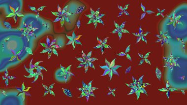 Raster güzel kumaş deseni çiziyor. Renkli Bahar Teması eskiz kalıbı. Çiçek deseni. Düz Çiçek Elementleri Tasarımı.