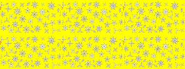 Sarı renkli çiçek desenli çizim. Sulu boya tarzında sarı renkte çiçekler.