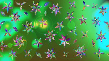 Robot resim. Raster illüstrasyonu. Küçük çiçekte sevimli çiçek deseni var..