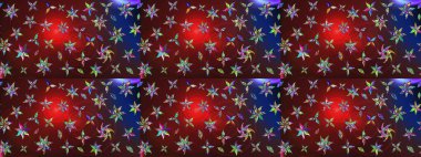 Kahverengi renkli etnik çiçeklerin olduğu zarif bir eskiz modeli. Asya Tekstil 'inde Raster Çiçek İllüstrasyonu.