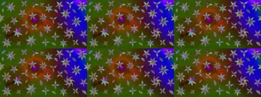 Raster çiçek desenleri çiziyor. Vadinin yeşil renkli çiçekleri.