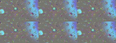 Süslü kumaş deseni. Düz Çiçek Elementleri Tasarımı. Raster illüstrasyonundaki çiçek desenli çizim. Renkli Bahar Teması çizim şablonu.