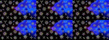 Küçük çiçekli yay deseni çiz. Suluboya tarzında siyah renklerde. Raster illüstrasyonu.