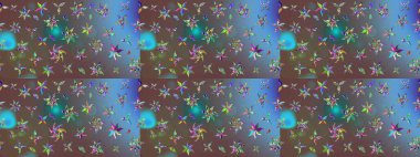 Kahverengi renkli etnik çiçeklerin olduğu zarif bir eskiz modeli. Raster Çiçek İllüstrasyonu güzel tekstil..