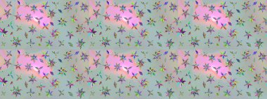 Moda baskısı. Ton halinde. Dekorasyon ve tasarım için güzel bir desen. Çiçeğin suluboya çizimlerinin mükemmel deseni. Suluboya desenli çiçek deseni.