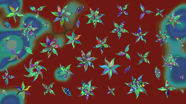 Raster güzel kumaş deseni çiziyor. Renkli Bahar Teması eskiz kalıbı. Çiçek deseni. Düz Çiçek Elementleri Tasarımı.