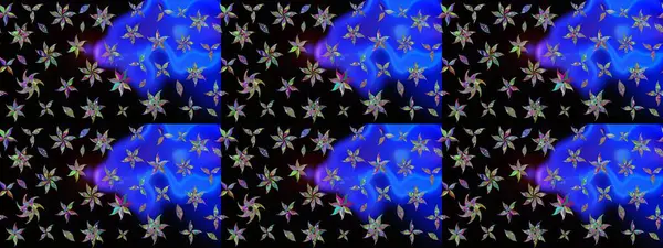 Küçük çiçekli yay deseni çiz. Suluboya tarzında siyah renklerde. Raster illüstrasyonu.