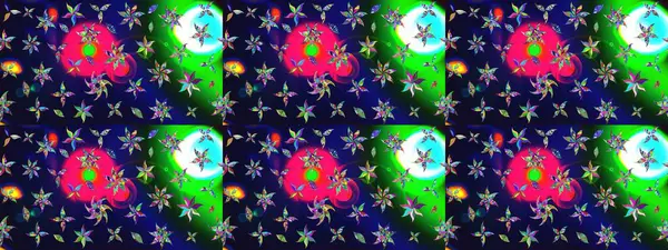 Gri renkli çiçekler. Raster illüstrasyonu. Raster illüstrasyonu. Asya tekstil tarzında. Çiçek desenini çiz.