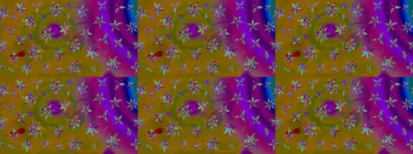 Raster illüstrasyonu. Düz Çiçek Elementleri Tasarımı. Şirin çiçek elementleri. Taslak desenli, modaya uygun kumaş deseni. Renkli Bahar Teması çizim şablonu.