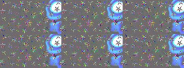 Çiçek duvar kâğıdı. Çiçek arkaplan. Renkli çizim kalıbı. Raster illüstrasyonu. Gri renkli şirin tekstil.