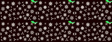 Siyah renkli etnik çiçeklerle süslenmiş zarif bir eskiz şekli. Raster Çiçek İllüstrasyon Şirin Tekstil.