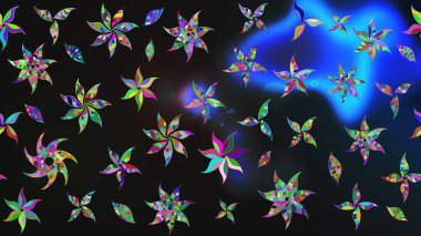 Ağaç dallı bahar çiçekleri ile desen, çiçek silueti ile gri renkler. Raster deseni.