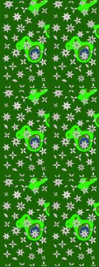 Suluboya çizim kalıbı. Çiçek izi. Suluboya tarzında yeşil renkte çiçekler.