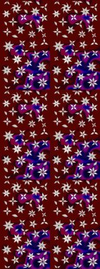 Şirin çiçekler. Çizgi çizimi kalıbı. Raster Moda kumaş deseni.