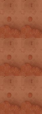 Raster illüstrasyonu. Kahverengi, pembe ve bej renkli Asya tekstili. Çiçek desenini çiz.