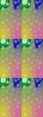 Raster - stok. Tarafsız çiçekli eskiz deseni, suluboya çiçek deseni, sevimli çiçek, duvar kağıdı, kart veya kumaş için fayanslı.