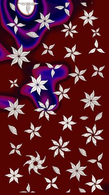 Renkli Bahar Teması eskiz kalıbı. Raster illüstrasyonu. Düz Çiçek Elementleri Tasarımı. Güzel kumaş deseni. Asya tekstil tarzında. Çiçek desenini çiz.