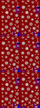 Kırmızı renkte çiçekler. Raster illüstrasyonunda çiçek deseni çizimi.