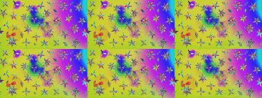 Renkli Bahar Teması eskiz kalıbı. Güzel çiçek deseni. Sarı renkli çiçekler. Düz Çiçek Elementleri Tasarımı.