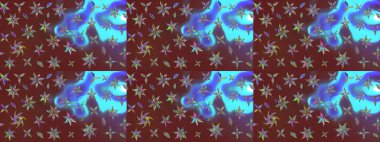 Renkli Bahar Teması eskiz kalıbı. Sevimli çiçek raster deseni. Düz Çiçek Elementleri Tasarımı. Kahverengi renkte çiçekler.