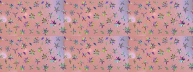 Tarafsız renklerde çiçekler. Raster illüstrasyonunda çiçek deseni çizimi.