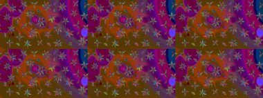 Hediye ambalaj kağıdı, tebrik kartları, posterler ve pankart tasarımı. Kahverengi renkli çiçekler. Raster düz çiçek çizim deseni.