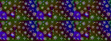 Renkli Bahar Teması eskiz kalıbı. Çiçek desenli eskiz. Düz Çiçek Elementleri Tasarım Raster illüstrasyonu. Kahverengi renkte çiçekler.