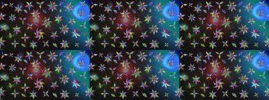 Küçük renkli çiçekler. Küçük çiçekte güzel bir desen. Robot resim. Moda baskıları için zarif bir şablon. Motley illüstrasyonu. Çiçekli yaz çiçekleri.