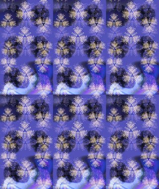 Mor, mavi ve nötr renklerde izole suluboya kar taneleri. Kışın sembolü. İllüstrasyon kar tanesi. Güzel dekorasyon.