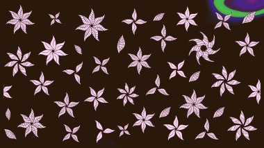 Raster illüstrasyonu. Güzel kumaş deseni. El çizimi. Çiçekler, dallar, otlar ve çiçekler.