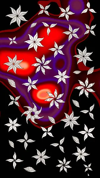 Raster 'ın taze dokusu. Yumuşak fayans. Yumuşak pamuk tasarımı. Paketleme, tekstil, duvar kâğıdı için çiçek eskizi. Klasik çiçek deseni.