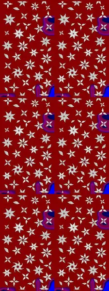 Kırmızı renkte çiçekler. Raster illüstrasyonunda çiçek deseni çizimi.