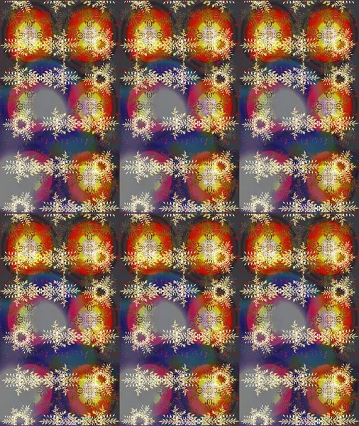 Yüzey için tekrarlanan doku, ambalaj kağıdı, gri, kahverengi ve kırmızı renkte kar tanesi. Kış kar taneleri, raster arka plan.