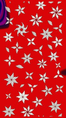 Çiçekli karalama şeklinde Raster çiçek deseni. Nazik, sevimli çiçek arkaplanı. Kırmızı renkte çiçekler.