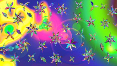 Suluboya, elle çizilmiş. Çiçekler yeşile. Eskiz arkaplan modeli. Raster stoku.