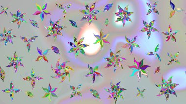 Küçük çiçekte güzel bir desen. Küçük renkli çiçekler. Robot resim. Moda baskıları için zarif bir şablon. Motley illüstrasyonu. Çiçekli bahar çiçekleri.