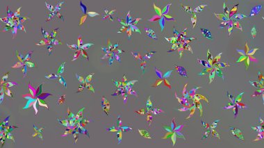 Nazik romantik baskı. Bahar mevsimi. Gri renkli çiçekler. Raster güzel bir çiçek deseni çizmiş. Tatil havası..