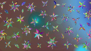 Şirin çiçekler. Raster Moda kumaş deseni. Çizgi çizimi deseni.