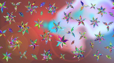 Raster illüstrasyonu. Kahverengi renkte yaz çiçekleri. Küçük çiçekteki sevimli çiçek deseni. Raster deseni.