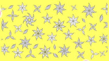 Çiçekli çiçek deseni, suluboya. Sarı renkli çiçekler. Renkli Bahar temalı eskiz kalıbı. Düz Çiçek Elementleri Tasarım Raster illüstrasyonu.