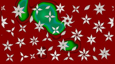 Soyut çiçek çizim kalıbı arka planı. Raster deseni. Raster illüstrasyonu. Kırmızı renklerde. Küçük çiçekte sevimli çiçek deseni var..