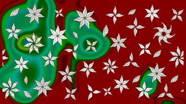 Soyut etnik raster çizim kalıbı. Kabile sanatı boho baskısı, klasik çiçek arkaplanı. Arkaplan dokusu, duvar kağıdı, kırmızı renkli çiçek teması.