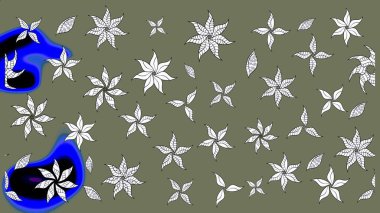 Sketch Floral Pattern in Raster illustration. Fancy fabric pattern. Colour Spring Theme sketch pattern Background. Flat Flower Elements Design.