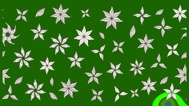 Sevimli çiçek raster deseni. Yeşil renkli çiçekler. Renkli Yaz Temalı eskiz kalıbı. Düz Çiçek Elementleri Tasarımı.