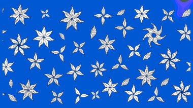 Küçük çiçekli basit bir çiçek çizimi. Mavi renkte şirin çiçekler. Moda baskısı, albüm, ambalaj kağıdı ve duvar kağıdı için zarif dekoratif süslemeler. Raster illüstrasyonu.