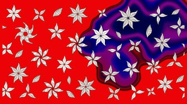 Çiçek deseni. Raster illüstrasyonu. Chichi 'nin kumaş kalıbını çiz. Renkli Bahar Teması eskiz kalıbı. Düz Çiçek Elementleri Tasarımı.