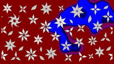 Küçük çiçekteki sevimli çiçek deseni. Kırmızı renkte çiçekler.