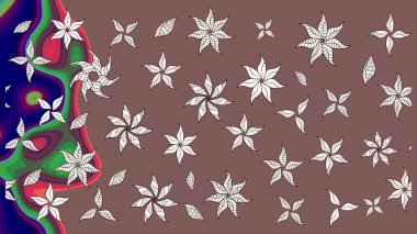 Küçük çiçekteki sevimli çiçek deseni. Kahverengi renkte çiçekler.