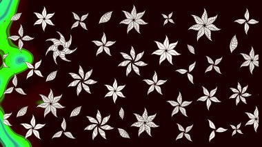 Çiçekli çizim şekli. Siyah renkli çiçekler. Renkli Bahar Teması eskiz kalıbı. Düz Çiçek Elementleri Tasarımı.